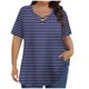 thumbnail image 1 of Tops de Manga Corta de Tamaño Más de las Mujeres, Blusas de Cuello en V Impresas de Verano de Moda para Uso Casual, Diario Y de Fiesta, 1 of 6
