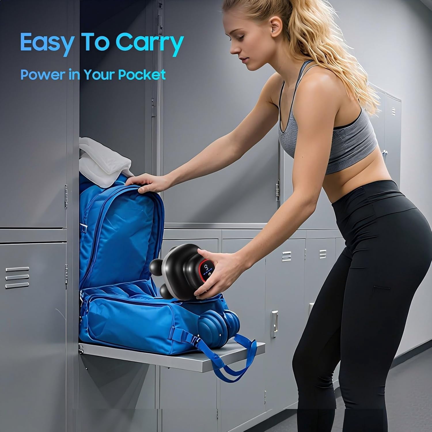 Electric Body Massager Gun with 4 Heads & Heat Compression for Deep Tissue Muscle Relief