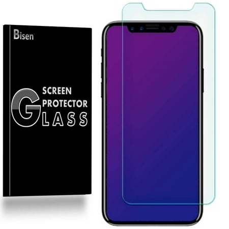 iPhone X [BISEN] 9H Tempered Glass Screen Protector, Anti-Scratch, Anti-Shock, Shatterproof, Bubble Free