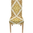 thumbnail image 5 of Classic Ornamental Golden Luxurious Floral Damask Dining Chair Covers Set of 4 Stretch Chair Slipcovers Removable Washable Chair Seat Covers Protector for Dining Room,Kitchen,Hoteland Party, 5 of 5
