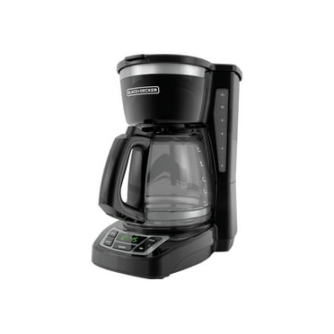 BLACK DECKER 12-Cup Digital Coffee Maker, Programmable, Washable Basket Filter, Sneak-A-Cup, Auto Brew, Water Window, Keep Hot Plate, Black