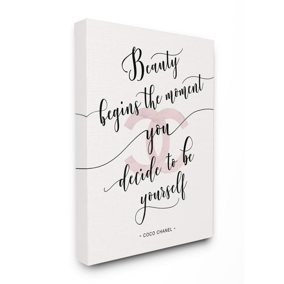 Stupell Industries Beauty Begins Fashion Designer Pink Inspirational Word Design Canvas Wall Art by Ziwei Li