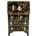 thumbnail image 3 of Oriental Furniture Black Lacquer Secretary Desk - Royal Ladies, 3 of 7