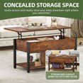 thumbnail image 3 of Uforic Coffee Table with Storage, Lift-Top Wooden Center Table for Home & Office, Rustic Brown, 3 of 9
