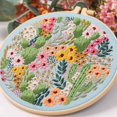 thumbnail image 2 of Kit de bordado para principiantes y entusiastas del bordado: incluye paisaje floral con agujas de hilo, 2 of 4
