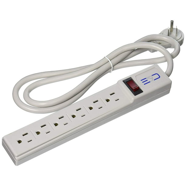 6 Outlet Surge Protector 15a 120v With Flat Rotating Plug 10ft Power Cord 3 Prong 6 Outlet Power Strip With 10 Feet Power Cable And 360 Degree Rotating Plug Gray Walmart Com Walmart Com