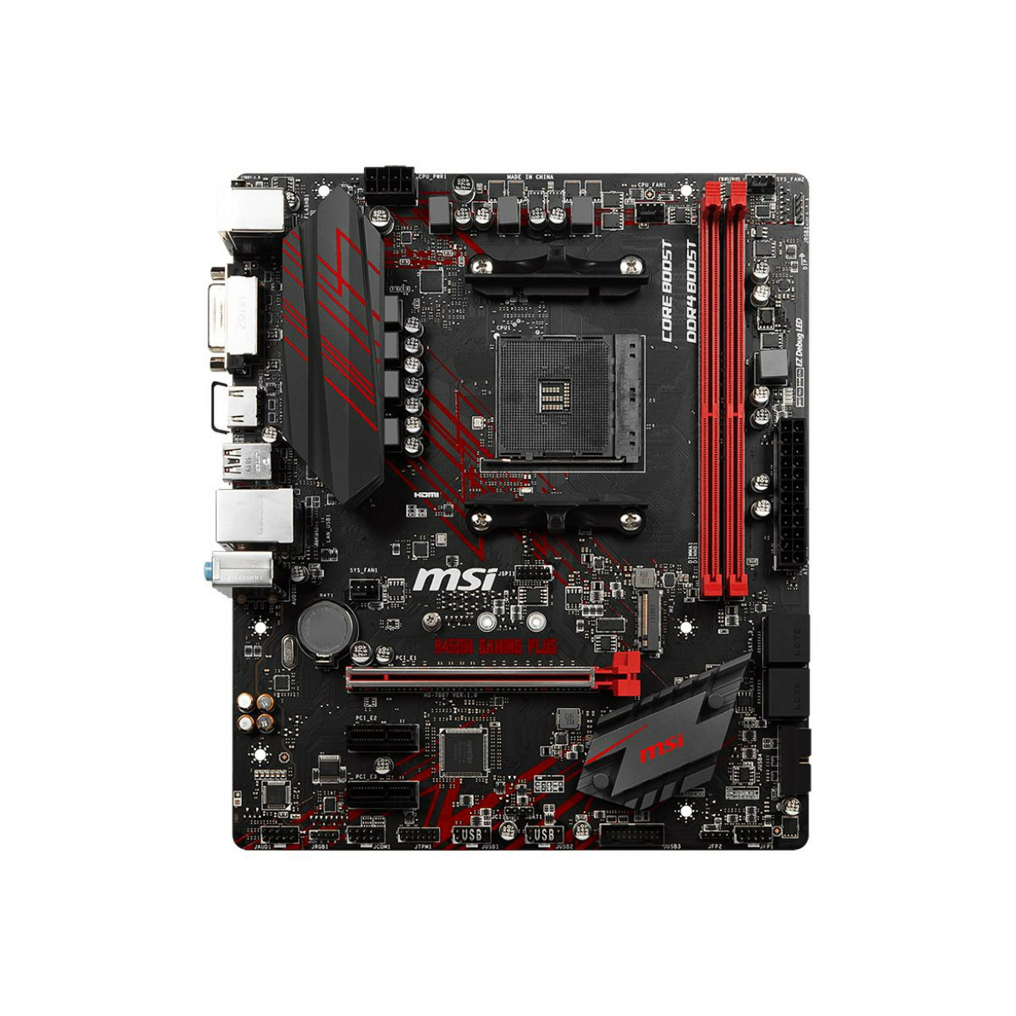 MSI B450M GAMING PLUS Motherboard micro ATX Socket AM4 AMD B450  Chipset USB Gen 1, USB-C Gen1 Gigabit LAN onboard graphics (CPU 