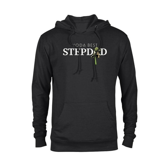 Star Wars Yoda Lightsaber Best Stepdad Birthday Father's Day - Pullover Hoodie for Adults - Customized-Black