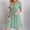 A-Mint Green, variant on Mini Dress Womens Summer Dresses Short Sleeve Summer Spring V Neck e Mpire Waist Drawstring Casual Ruffle A-Line Swing