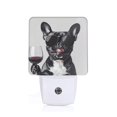 thumbnail image 1 of Fotbe Cool French Bulldog Wine Luz Nocturna LED, Luz de Noche con Sensor de Luz Natural de Anochecer a Amanecer, Se Enchufa a la Pared, Blanco Cálido 0.5W-EU, 1 of 7