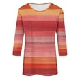 thumbnail image 5 of CYMMPU Striped Ombre Crew Neck Blouses for Women Dressy Casual Spring Tops Loose Fit 3/4 Sleeve Fall Trendy Shirts T-Shirts Dye Tie T-Shirts XL, 5 of 5