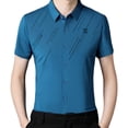 thumbnail image 2 of Camisa de Manga Corta para Hombre, Camisa de Manga Corta para Hombre, Secado Rápido, Camisas Cargo, Tops de Solapa Informales, Ropa de Calle para Cami SG Yinane  camisa de rayas, 2 of 8