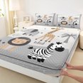 thumbnail image 3 of Homewish Zoo Animal Child Twin Sheet Sets, Cartoon Lion Zebra Giraffe Twin Fitted Sheet, Kawaii Jungle Wildlife Flat Sheet, Luxury Bedroom Decor, 3 Pieces, 3 of 7