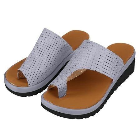 

Slippers Women Thick Bottomed Shoes Wedge Heel Sandals Clip Toe Summer Beach Shoes
