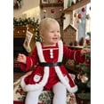 thumbnail image 5 of Cjfdfy Newborn Baby Girl Christmas Outfit Romper Dress Velvet Long Sleeve Square Neck Jumpsuit Gingerbread Man Santa Costume Christmas Princess Dress Cute Winter Clothes, 5 of 9