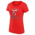 thumbnail image 2 of Women's G-III 4Her by Carl Banks Red New Jersey Devils Super-Slim Fit Lightweight Team Logo Graphic T-Shirt, 2 of 3