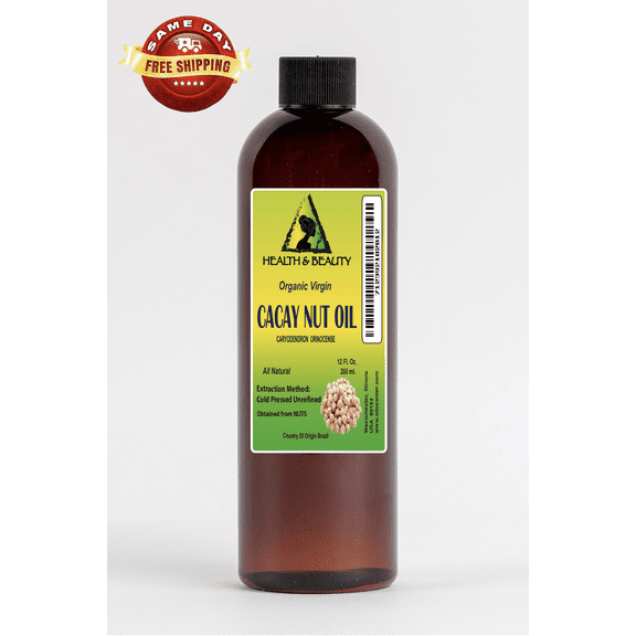 Cacay Nut / Kahai Oil Unrefined Virgin Organic Carrier Cold Pressed 100% Pure 12 oz