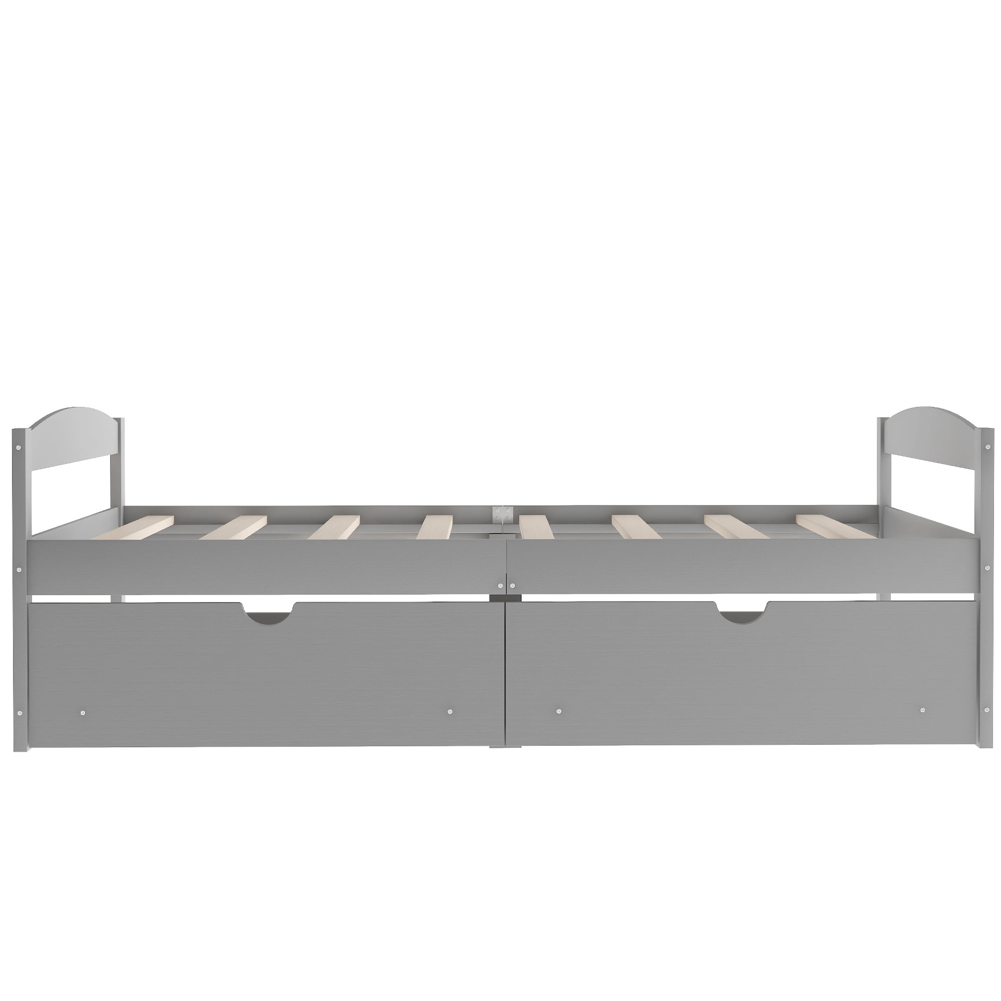 Euroco Twin Size Wooden Daybed with 2 Storage Drawers for Kids Bedroom, Gray