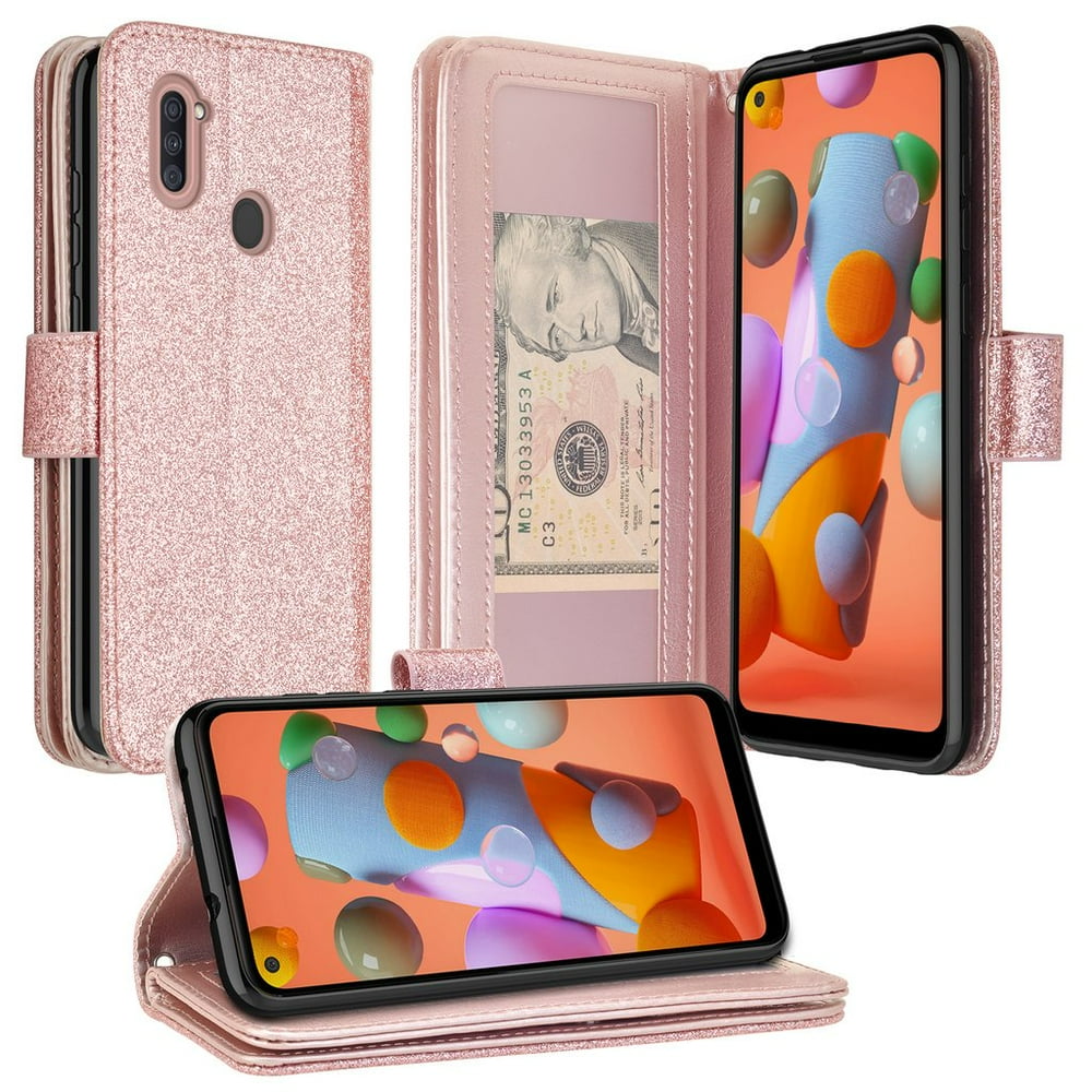 Case for Samsung Galaxy A11 Leather Flip Pouch Wallet Case Cover Folio