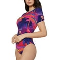 thumbnail image 2 of Naloa Retro Palms Women's Short-Sleeved Onesie, One-Piece Swimsuit for Parties, dates, clubs - XX-Large, 2 of 9