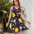 thumbnail image 7 of Colorful Cool Planet Sleeveless Dress Women Summer Evening Dresses Ladies Sundress, 7 of 7