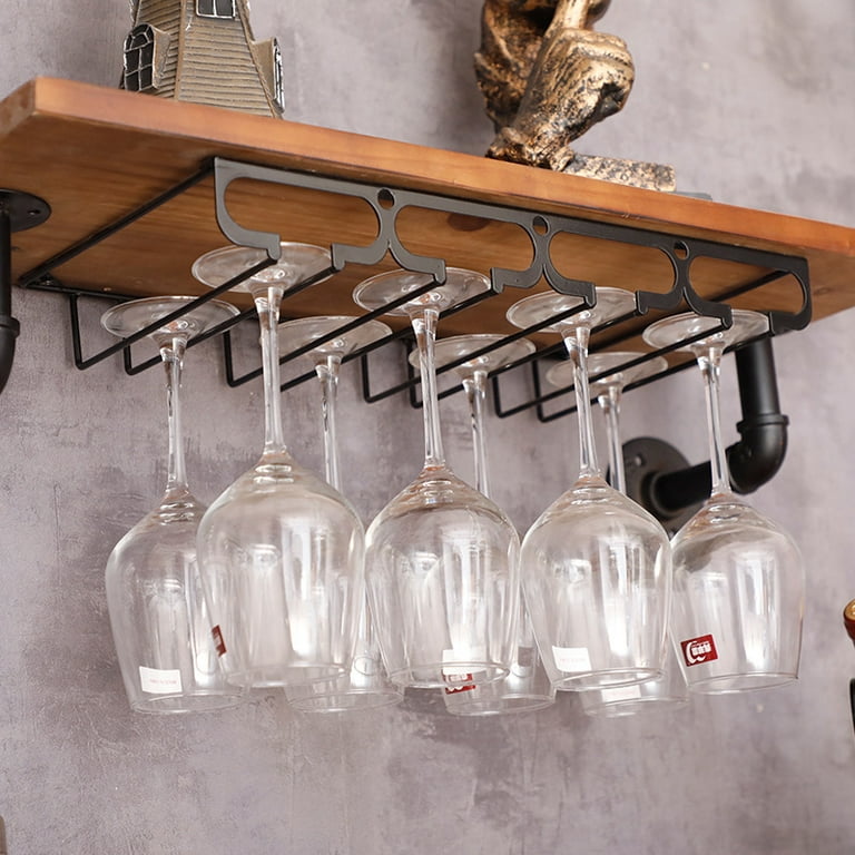 Kitchen Accessories Wall Mount Wine Glasses Holder Stemware Classification  Hanging Glass Cup Rack Punch-free Cupboard Organizer