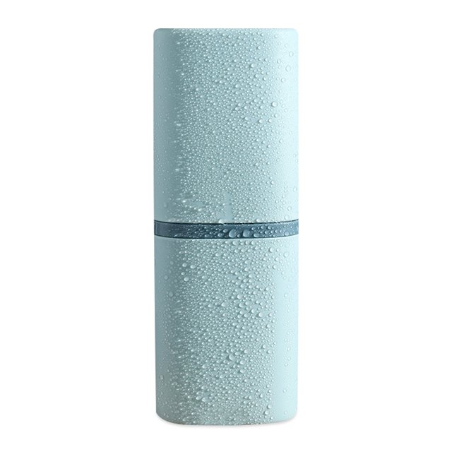 Caja de soporte para cepillos de dientes Caja de almacenamiento Ahorro de espacio Taza de enjuague bucal Cepillo de maquillaje para baño Estuche para cepillos de dientes Viaje al aire libre Azul claro Kearding HA028149-02