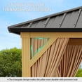 thumbnail image 5 of 10x12ft Hardtop Gazebo Double Roof with Nettings and Curtains,Aluminum Frame Wood Grain Heavy Duty Galvanized Steel Outdoor Combined, 5 of 9