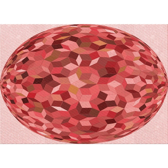 Ahgly Company Indoor Rectangle Patterned Ferrari Red Area Rugs, 7' x 9'