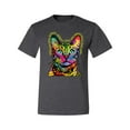 thumbnail image 2 of Cats Are Like Potato Chips Colorful Rainbow Cat Animal Lover Men's Graphic T-Shirt, Heather Black, 2XL, 2 of 3