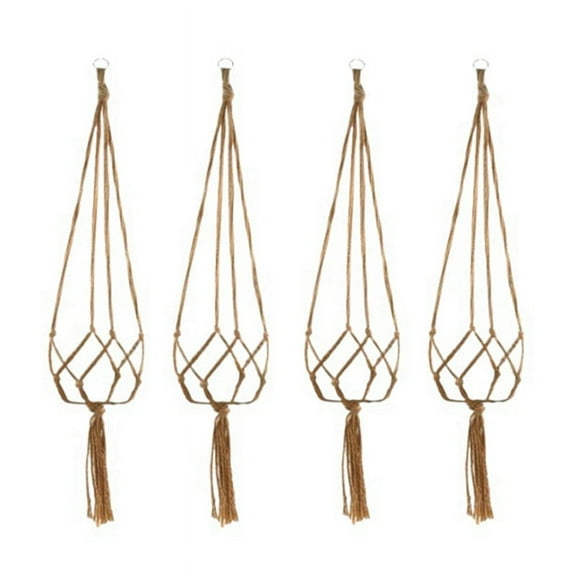 Hanging Basket Manual Flower Pot Net Bag Braided Home Vintage Plant Sling Knotted Rope Garden Plant Hanger Pot 105cm