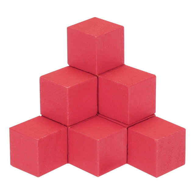 Crafts Wooden Cube 50 Pcs 2.5cm Square Light Red Natural Solid Wood Crafts Blocks for DIY Projects, Puzzle Making, Letters, and Stamps for Home Decoration