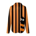 thumbnail image 5 of Godom Womens Halloween Shirt Cute Graphic Tee Long Sleeve Button Up Tops, 5 of 5