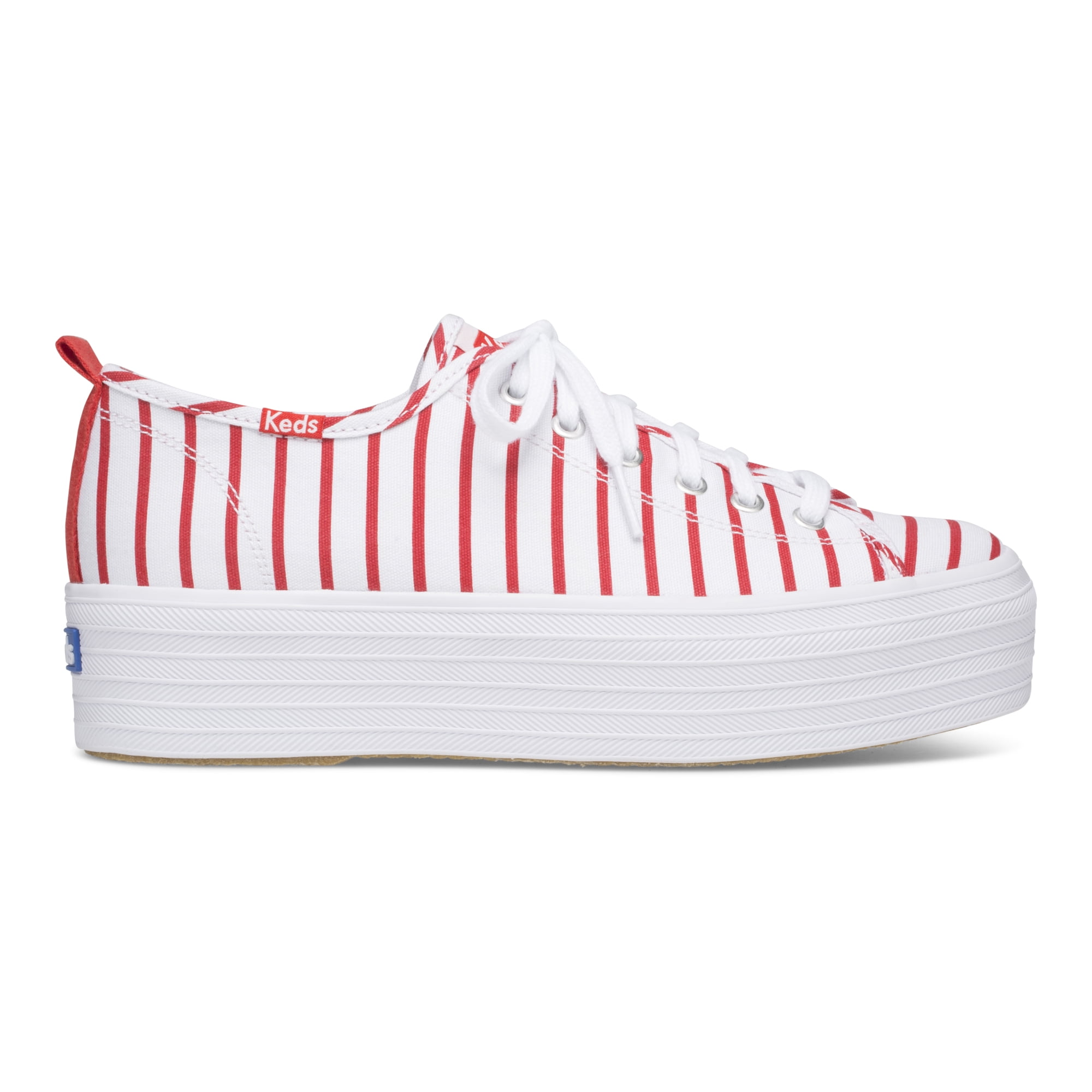 white keds with red stripe
