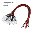 thumbnail image 2 of Bombilla LED preconectada de 12V 20mA - Lámpara redonda de 10 mm con cableado para bricolaje (10 piezas), 2 of 4