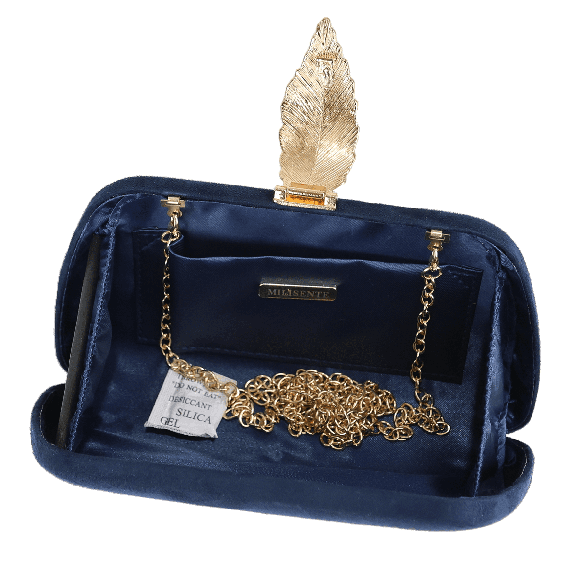 Milsente Women's Faux Suede soild Clutch Handbag, Navy Blue