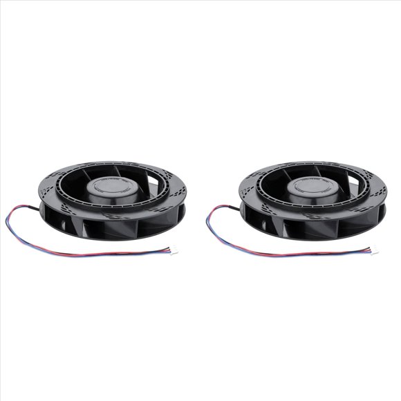2X Ventilador Centrífugo Turbo de 150 mm CC, 12 V, con Rodamientos de Bolas Dobles y Control PWM de 3 Pines.
