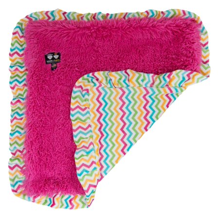 Bessie and Barnie Ocean Wave / Lollipop Luxury Ultra Plush Faux Fur Pet/ Dog Reversible Blanket (Multiple Sizes)