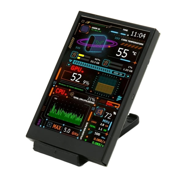 PC CPU Data Monitor, Computer Temp Monitor Dual USB C 3.5 Inch  For Desktop