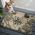 thumbnail image 4 of Retro Medieval Washable Small Entryway Area Rugs 2'x3', Map Octopus Low Pile Throw Rug Non-Slip Sturdy Edge Binding Carpet for Front Door Floor Room Entry, 4 of 9