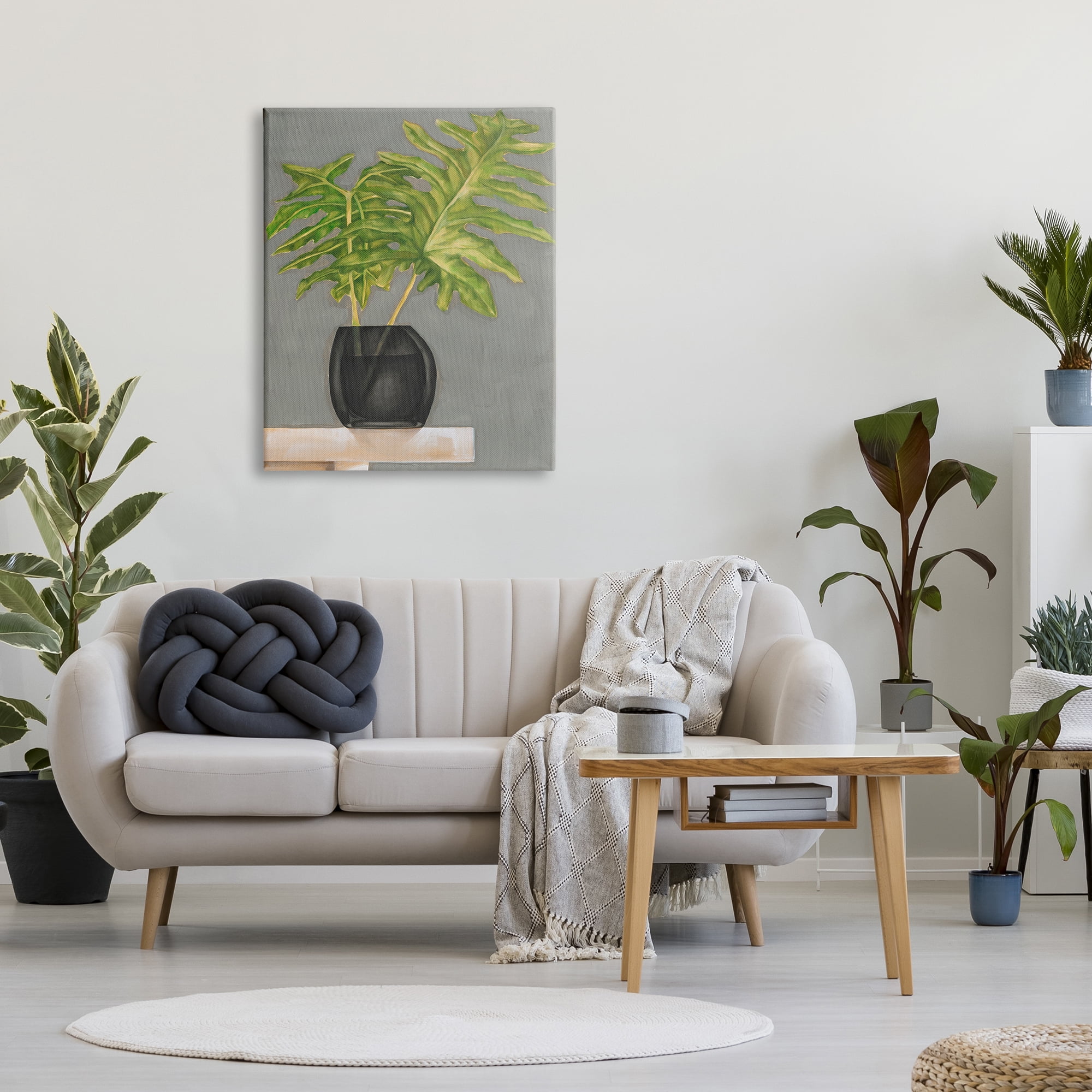 Stupell Industries Split Leaf Palm Pair in Vase Tabletop Painting, 30 x 40, Design by Jennifer GoldbergerÂ&nbsp;