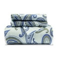 thumbnail image 2 of BNM Paisley Flannel Cotton Duvet Set, Full/Queen, Light Blue, 2 of 7