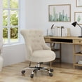 thumbnail image 2 of GDF Studio Tyesha Contemporary Tufted Swivel Office Chair, Wheat Fabric, 2 of 7