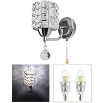 Modern wall of crystal Light Pendent Lamp Shiny Gorgeous Bedroom Sconce Lighting Fixture with Pull Cord Switch, E26/E27 Socket - 1