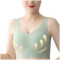 thumbnail image 6 of Riecok Womens Bra Wirefree Push Up Ladies Traceless Comfortable No Steel Ring Breathable Gathering Bra Woman Underwear Daily Bralette Breathable Wide Strap Basic Bra L Green, 6 of 6