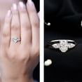 thumbnail image 4 of Rosec Jewels Lab Grown Diamond 3 Stone Engagement Ring for Women - IGI Certified - E-VS1 Quality - with Jewelry Box, 925 Sterling Silver, US 4.00, 4 of 9