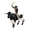 Black+White, variant on Holzlrgus People with Bull Figurine Plastic Bull Riding Figure Realistic Bull Rider Model Farm Animal Black and White Bull Figurine for Home Decor Birthday Gift