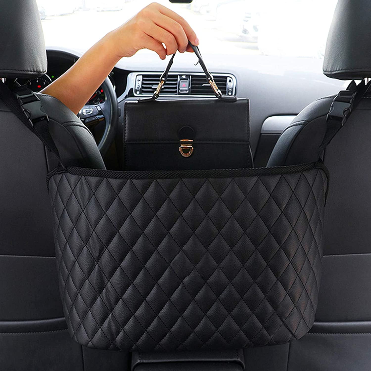 Homelove Car Net Pocket Handbag Holder,Car Backseat Organizer,Pu