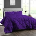 thumbnail image 1 of Duvet Cover 3 Piece Egyptian Cotton Cozy & Breathable 600 Thread Count Pinch Duvet Covers with Zipper Closure & Corner Ties Soft Pintuck Comforter Cover (Super King Plus Plus, Purple ), 1 of 4