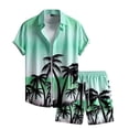 thumbnail image 1 of Camisas de Verano Casuales de los Hombres Hawaiian Floral Beach Manga Corta Camisa Suelta Y Pantalones Cortos, Traje de Vacaciones de Dos Piezas, 1 of 2
